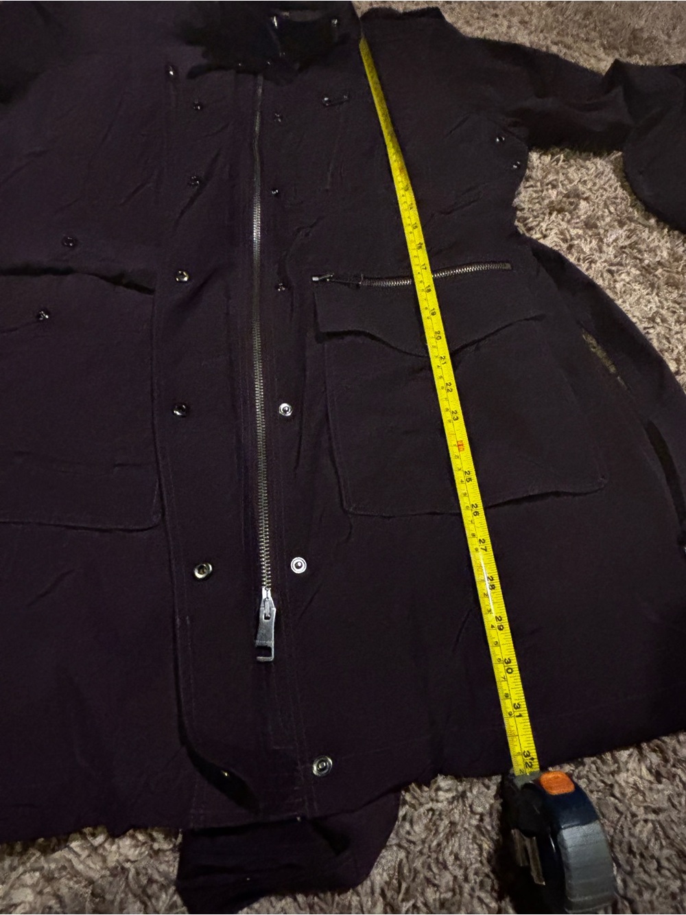 Burberry Dark Purple Belted Trench Coat with Zip Details - Picture 13 of 14